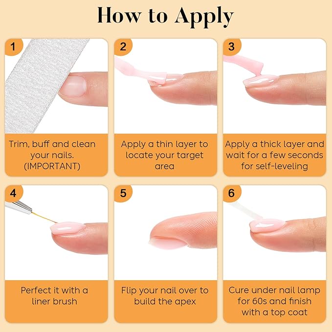 Nicedeco Rubber Base Gel Polish for Nails, Hema Free, Cruelty Free, Vegan, 12 Pcs Rubber Gel Nail Strengthener Nude Pink Nail Polish Kit 2