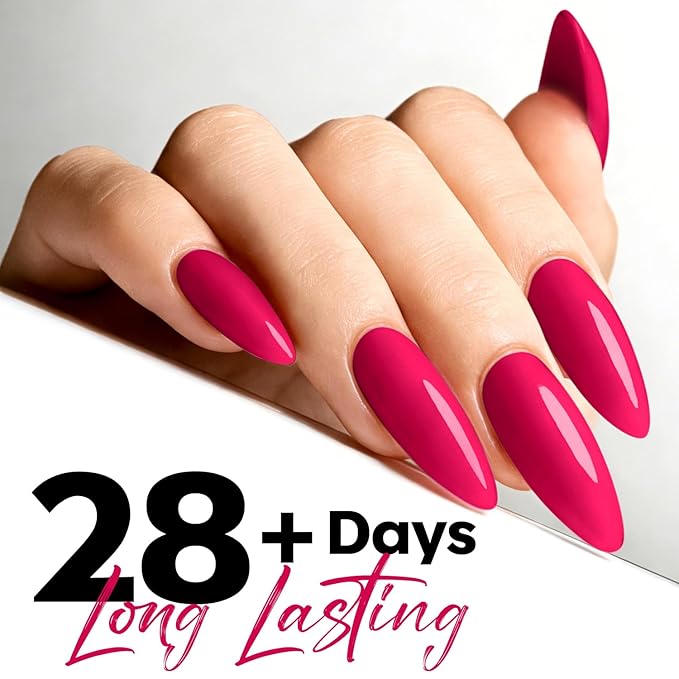 modelones Dark Pink Gel Polish Rosy Mulberry Pink Gel Nail Polish Soak Valentine Off LED Nail Art DIY Nail Manicure 15ML