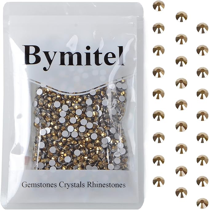 1440PCS Art Nail Rhinestones Non Hotfix Glue Fix Round Crystals Glass Flatback for DIY Jewelry Making with one Picking Pen (ss20 1440pcs, Aurum)