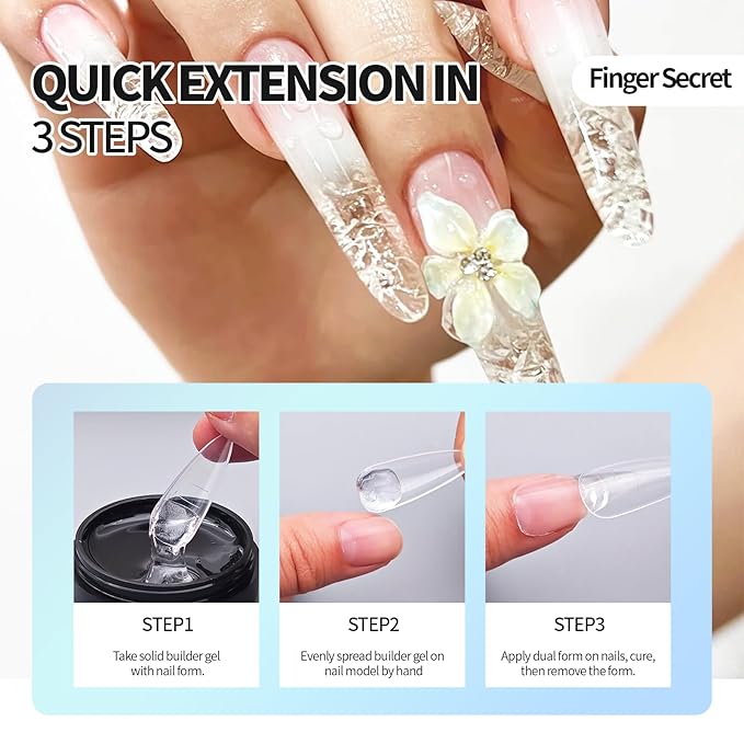 3D Gel Nail Art Kit-Green Aurora Solid Builder Gel for Nails 3D Sculpting Carving Building Modeling Hard Extension for Beginner DIY Salon at Home Cured Needed