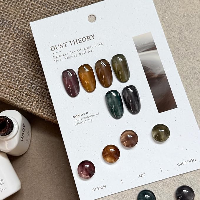 GAOY Dark Gel Nail Polish of 6 Milky Jelly Colors Brown Green Black Gel Polish Kit for Salon Manicure and Blooming Nail Art DIY at Home