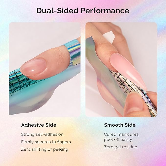 MelodySusie Nail Forms for Nail Extensions 100PCS, Long Length and Strong Adhesion, for Acrylic, Builder Gel and Poly Gel, for Home DIY and Salon Tools