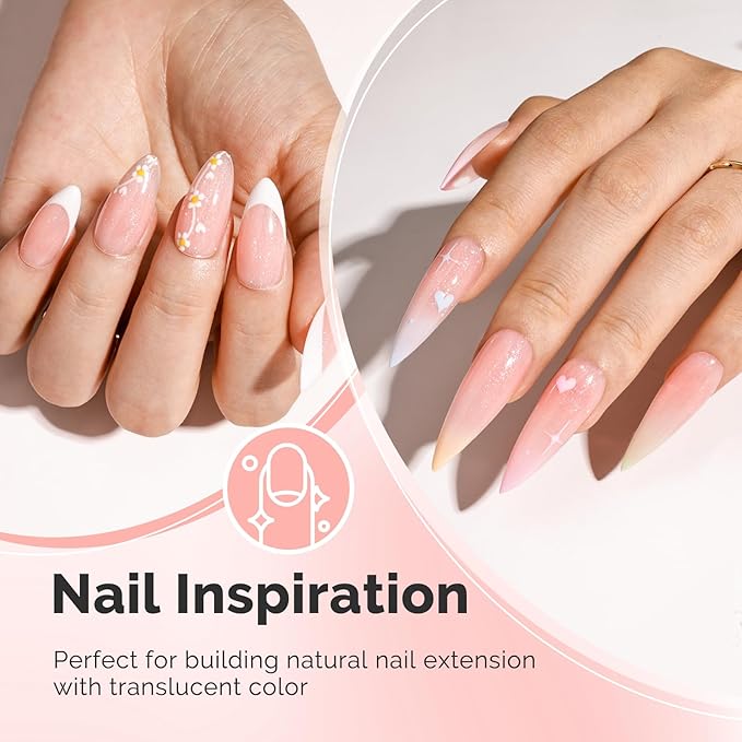 MelodySusie Nude Pink Glitter Builder Nail Base Gel for Nails Thickening, Soak Off UV Extension Gel, Rhinestone Nail Glue for Nail Art Design Salon DIY Manicure at Home Gift for Women-459