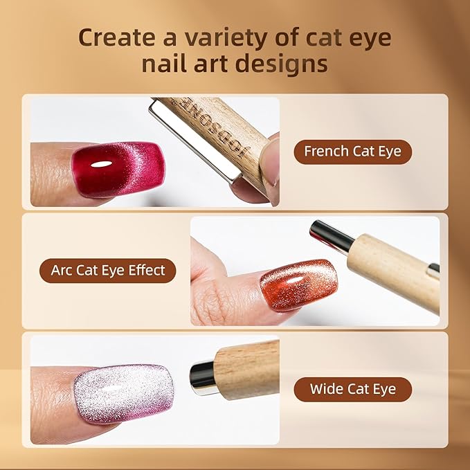 JODSONE 23 PCS Cat Eye Gel Nail Polish Set with Base Coat and Top Coat 3-IN-1 magnetic Design DIY at Home for Women Nail Art all Seasons