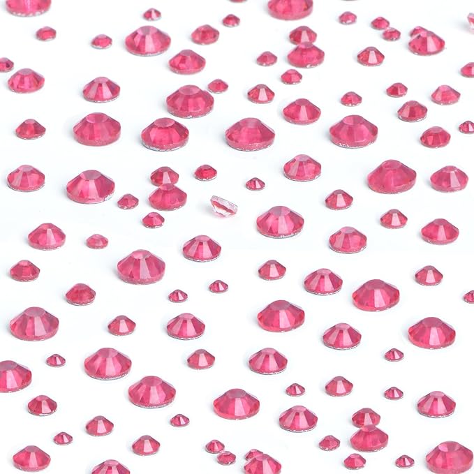 NCB Hotfix Iron on 8000pcs Crystal Rhinestones Round Gem for Crafts Decoration DIY Jewelry Making with a Tweezers and 2 Picking pens (Rose, 6Sizes SS4-SS30)