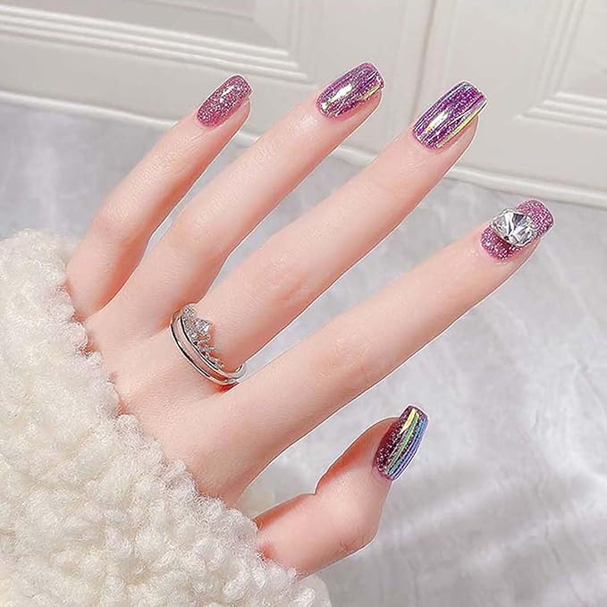 20 Rolls Gradient Aurora Glass Paper Nail Art Sticker 3D Holographic Aurora Glass Reflective Mirror Shard Effect Rainbow Thin Iridescent Cellophane Films Foil Nail Wraps for Women Nail Art