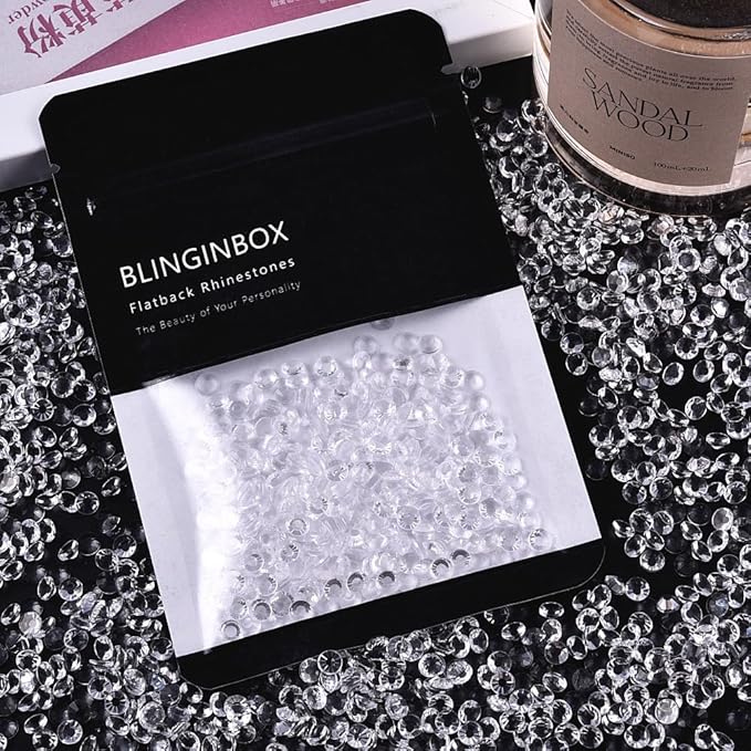 Blinginbox 288 Pieces SS30/6.4-6.6mm Clear Crystal Flat Back Brilliant Round Rhinestones Glass Stones Glitter Gems Transparent Crystals Diamond (Clear).