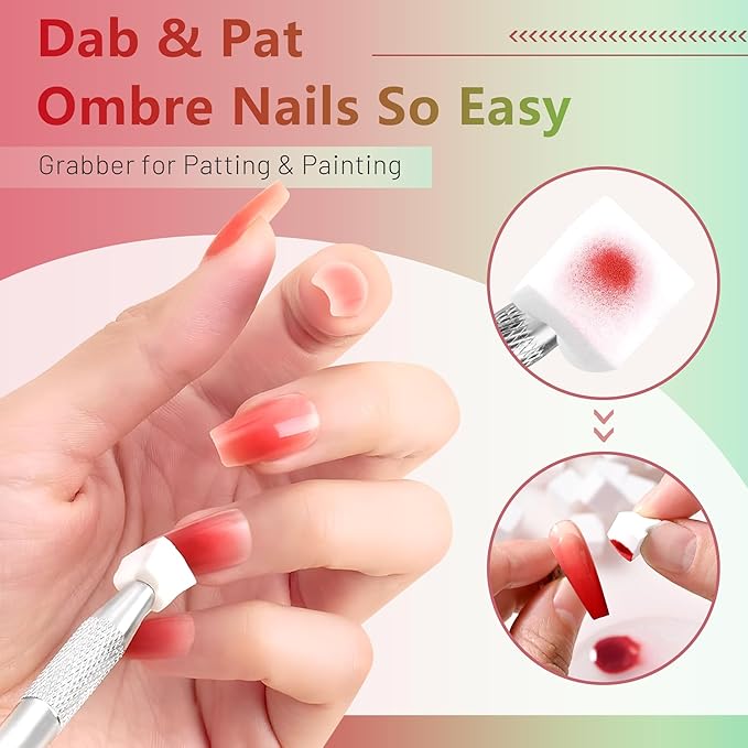 ABAC 24 Colors Christmas Nail Art Gel,Sponge Pat Paint for Ombre Blush Blooming Aura,No Wipe UV/LED Curing Gel for Floral Painting DIY