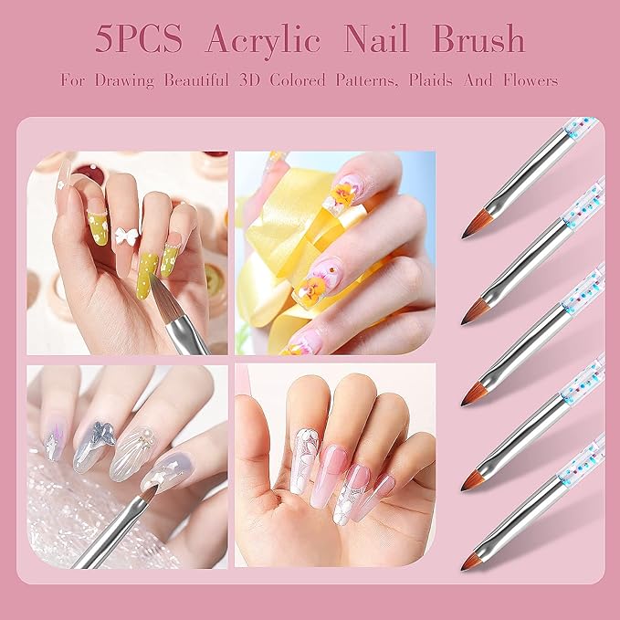 32pcs Nail Art Brushes,Acrylic Nail Brush,Nail Brushes For Nail Art,Nail Art Dotting Tool Set,Nail Art Tool Set,Nail Art Liner Brush,Nail Dust Brush,Nail Drawing Pens For Beginners And Salon Home Use