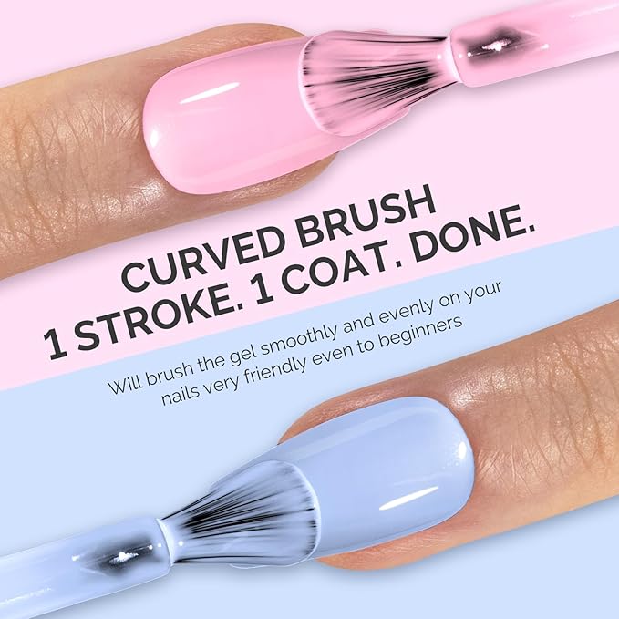 MelodySusie Thick Gel Nail Polish Set- 2 Pcs 15ML BabyPink & Blue Gel Polish Set Soak Off UV LED Pink Gel Polish Christmas Gift for Women Nail Art Manicure Salon DIY Nail Design Decoration at Home