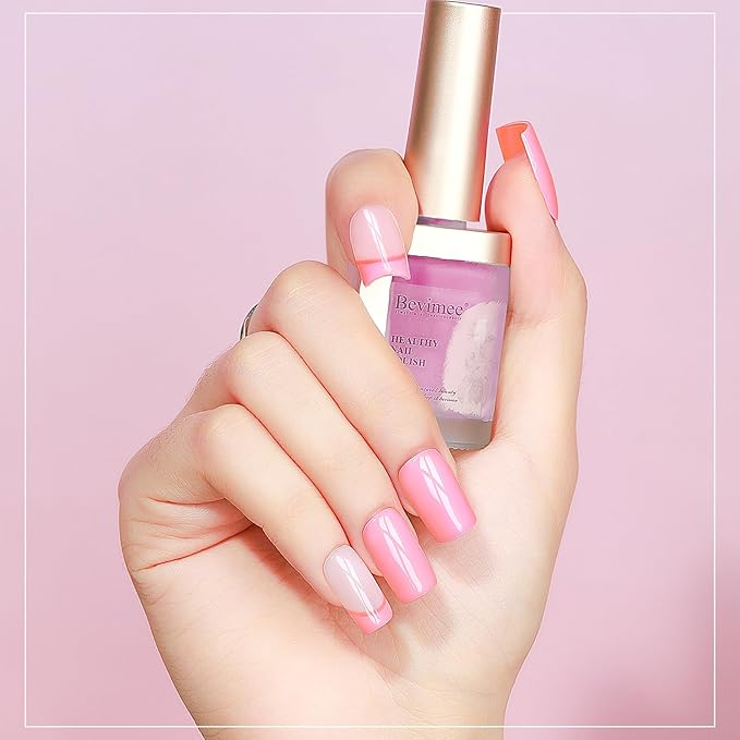 Nail Polish Light Pink Quick Dry Nail Lacquer Sheer Color, Regular Barbie Pink Fast Dry Fingernail Polish Bulk Non Gel Long-Lasting DIY Salon Valentine's Day Gift for Women