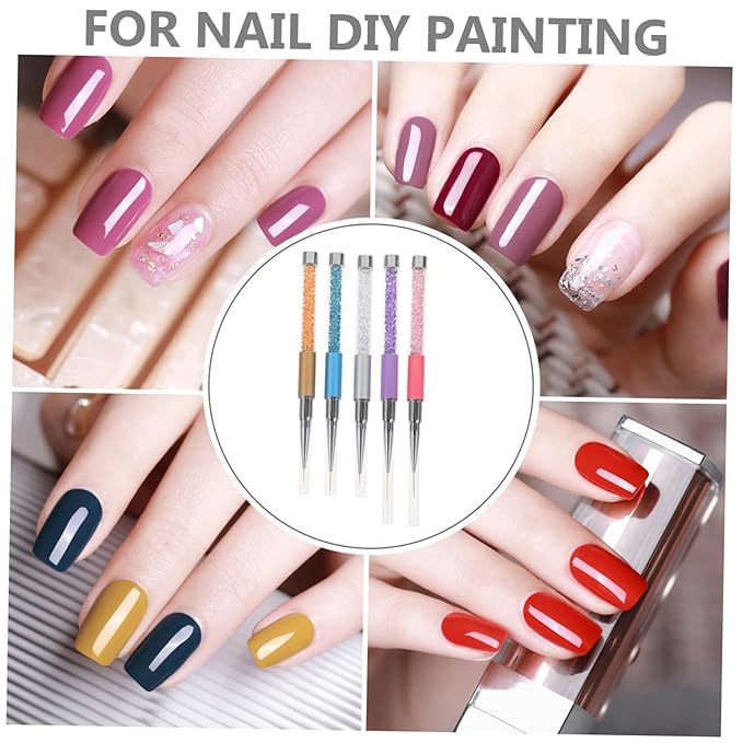 Hemoton 10pcs Nail Art Drawing Pens Fine Detail Manicure Tools for Nail Designs and Easy to Use for Home Salon Artistry