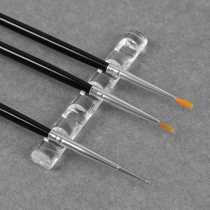 2 Pcs Crystal Bar Pen Holder, Acrylic Nail Art Painting Pen Brush Stand for Drawing Pens, Nail Gel Polish Pen Brush Stand Holder Manicure Tool.