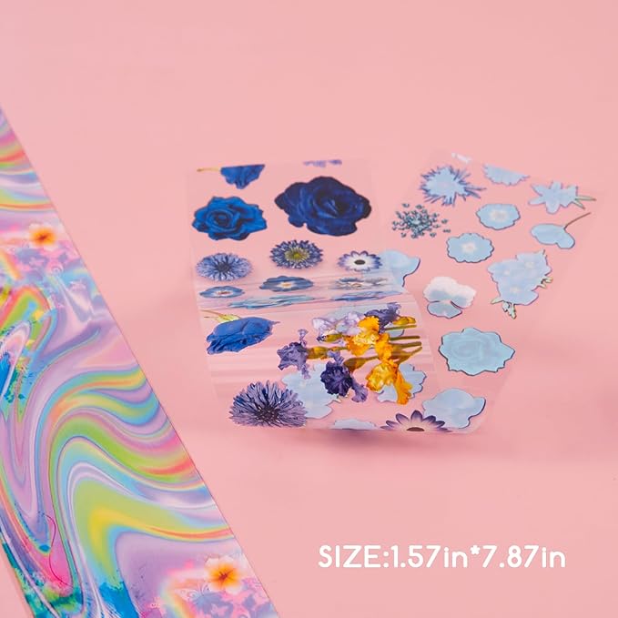 300 Sheets Nail Foils Transfer Nail Art Foil Stickers Spring Flower Butterfly Lace Transfer Foil for Nails Decoration