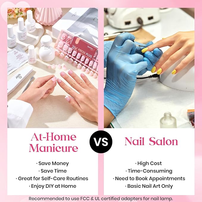 Beetles Press On Nails Kit - 300Pcs Short Square French Tip Press On Nails, 15Sizes Pink French Nail Tips with Nail Glue & Remover, Builder Top Coat Nail, Lamp,All-in-One DIY Spring Gift for Women