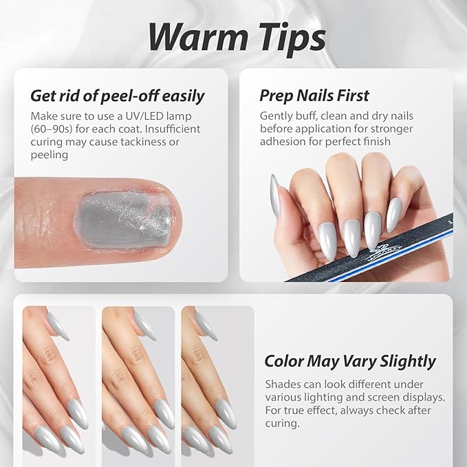 Makartt Glass Cat Eye Gel Nail Polish 15ml One N'Done Glitter Glassy Silver Gel Polish Cat Eyes Soak Off High-Gloss Glass Like Shine, Salon-Grade UV Nail Art Manicure DIY Salon Home - Studio Light