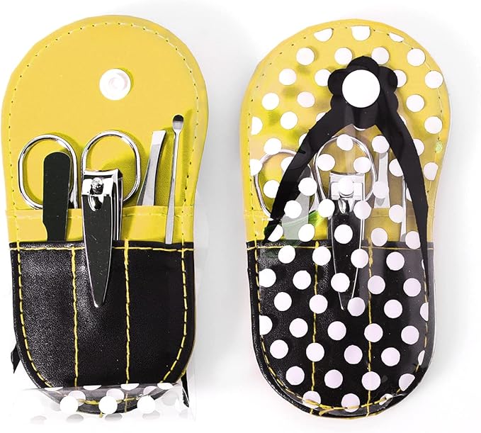 Manicure Sets Polka Dot Flip Flop Nail Clippers Nail Kits for Girls Birthday Party Supplies Pack of 8