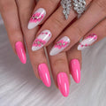 CurvLife Soft Gel Alomond Press On Nails, Long-Lasting Reusable Fake Nails Kit with Glue & Tabs, 30pcs Salon-Quality Stick On Nails for Women At-Home Manicure (Petal Muse)