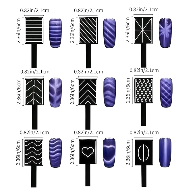 Cat Eye Magnet for Nails Set:15PCS Cateye Gel Nail Polish Magnet Wand , Polish Cateye Magnetic for Nails, Cat Eye Magnetic Sticks Nail Art Design Tools