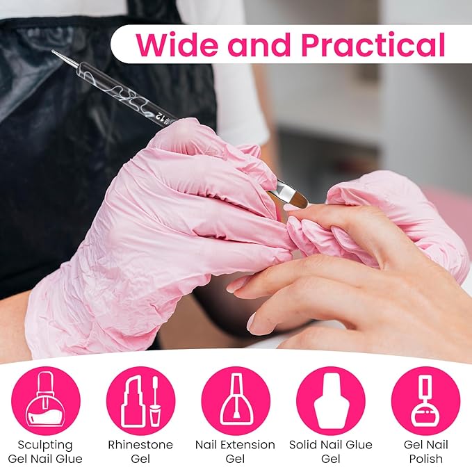 French Nail Brush Set, 4Pcs 2 Way Dotting Tool and French Tip Brushes Gel Acrylic Nail Art Design Pen Professional Manicure Tool Nail Clean Up Brush For Detailed Design, Size 10#,12#, 14#, 16#