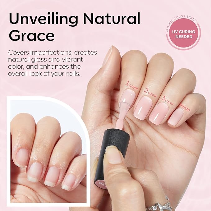 modelones French Tip Gel Nail Polish Set 2 Pcs 15ml Black and Milky Pink French Manicure Kit Sheer Pink Soak Off U V LED Jelly Base Color Gel Polish Nail Art Home DIY Gift for Women