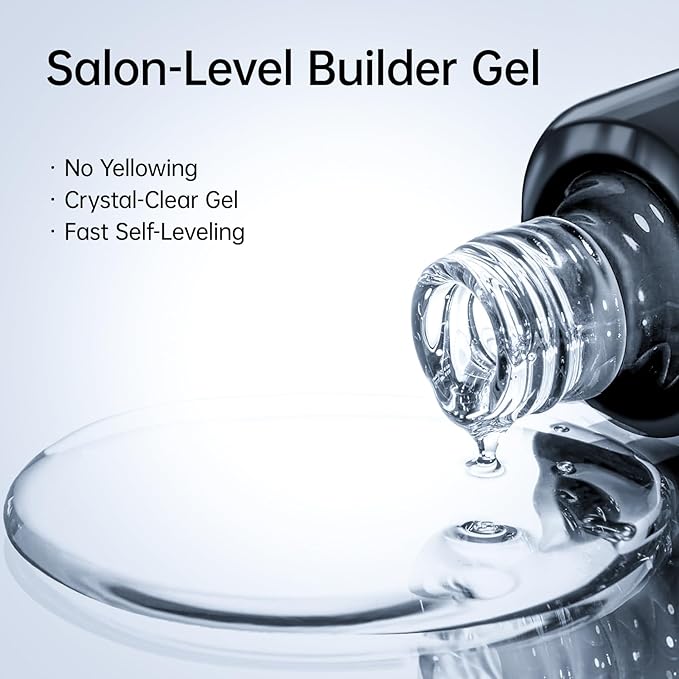 Hema Free Builder Gel for Nails Hypoallergenic & Odorless - Thickness Nail Strengthener & Extender | 28-Day Chip Resistance