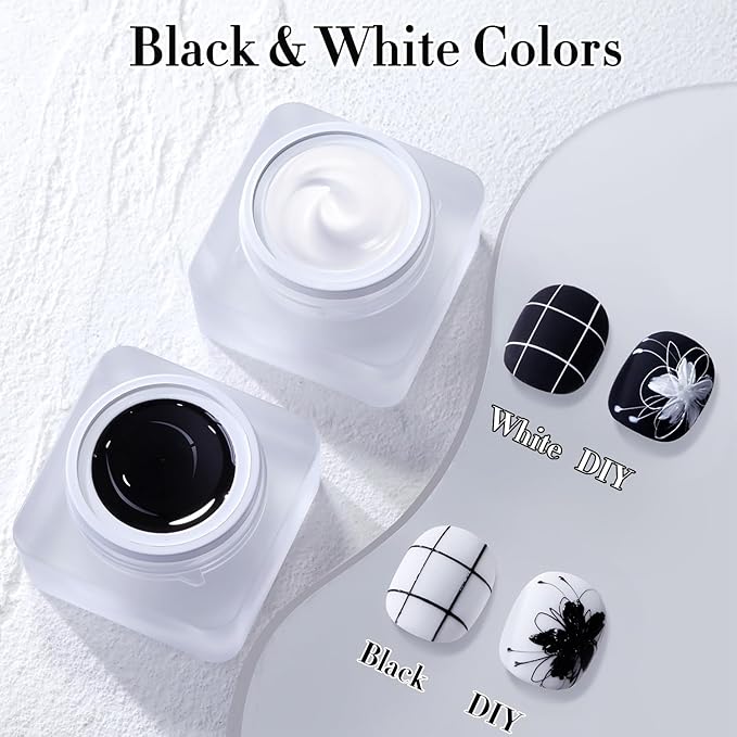 Double Rhythm 3D Nail Gel Solid Sculpting Gel for Nail Art Non-Sticky Hard Gel for Building Carving Molding Nail Extension Soak Off UV/LED Salon Home DIY 0.5 Oz (Spider Black)