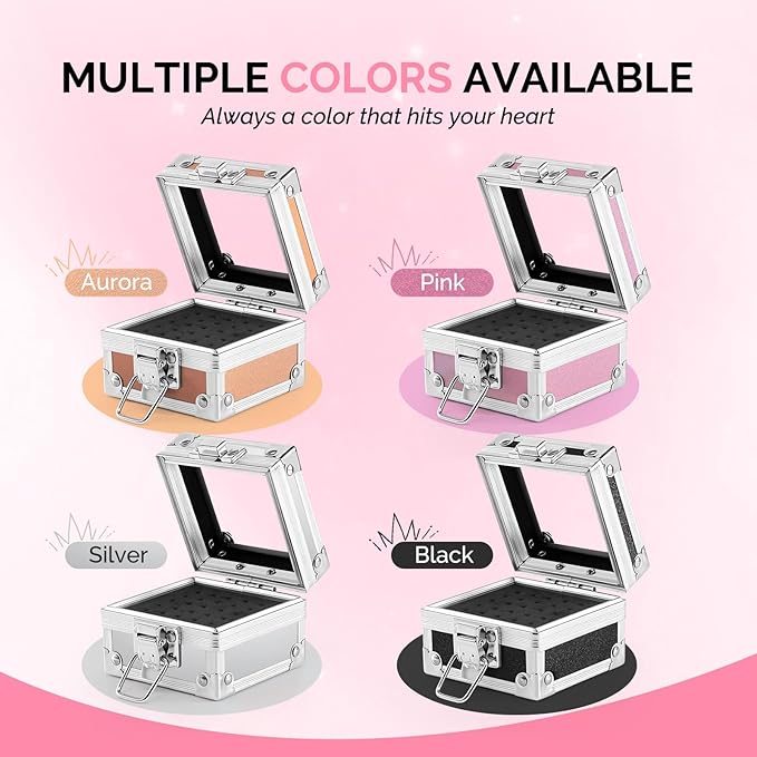 MelodySusie Nail Drill Bits Holder, 25 Holes Case, Portable Dustproof Displayer Organizer Container, Nail Tech Professional Nail Art Tool, Travel Salon Home, Aurora (Drill Bits Not Included)