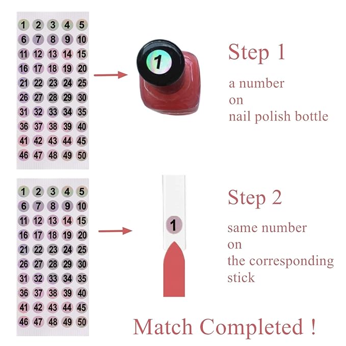 Nail Swatch Sticks with Ring for Nail Color Display Nail Art Supplies Nail Practice Samples (50pcs, transparent)