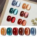 Born Pretty Magnetic Gel Nail Polish Water Light Cat Magnetic Eye Gel Black Orchid Jelly Glass Crystal Nail Polish Glitter Shimmer Auroras Nail Art Manicure Kit 6PCS