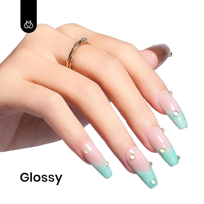 Beetles Mint Green Gel Polish - 15ml Spring Glitter Green Gel Nail Polish Mermaid Turquoise Shimmer UV Nail Gel Polish Soak Off UV LED Nail Art Design DIY Home St Patricks Gift for Women