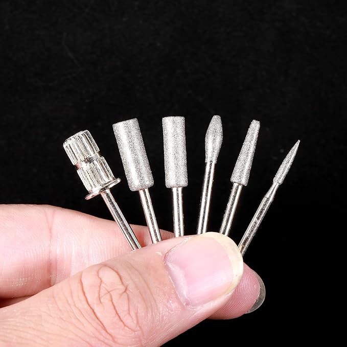 6Pcs Nail Drill Bits Set 3/32" Nail Drill Bits Sanding Bands Nail Drill Bits for Machine Replacement Electric File Nail Bits for Acrylic Gel Nails Cuticle Manicure Pedicure Polisher