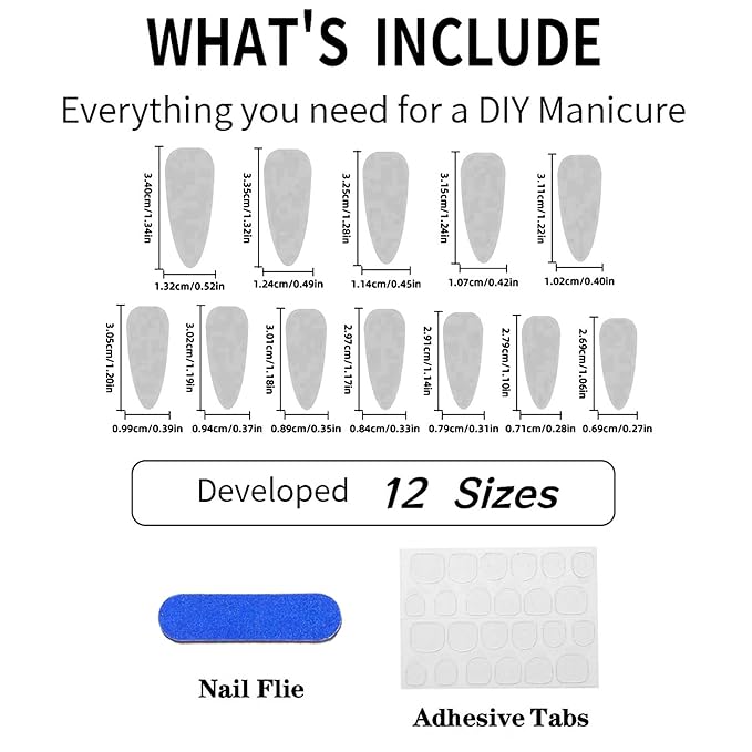 Long Press on Nails Almond Fake Nails Black Artificial Nail Silver Charm Rhinestones Stick on Nail for Women 24pcs