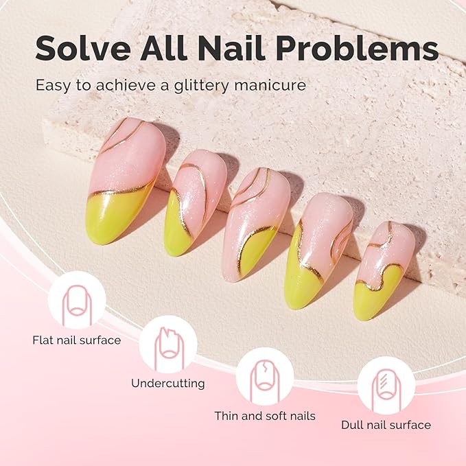 MelodySusie Pink Shimmer Builder Nail Base Gel for Nails Thickening, Soak Off UV Extension Gel, Rhinestone Nail Glue for Nail Art Design Salon DIY Manicure at Home Gift for Women-458