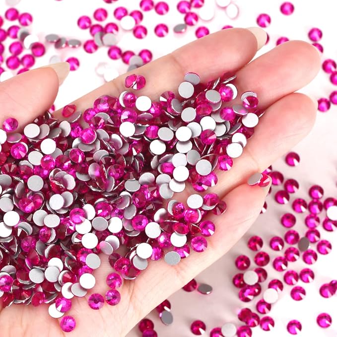 Novani Rhinestones Flatback Rhinestones Glass Gems Stones Jewels Round Gemstones Non-Hotfix Crystal for Nail Crafts,SS12,1440 Pieces,Peach