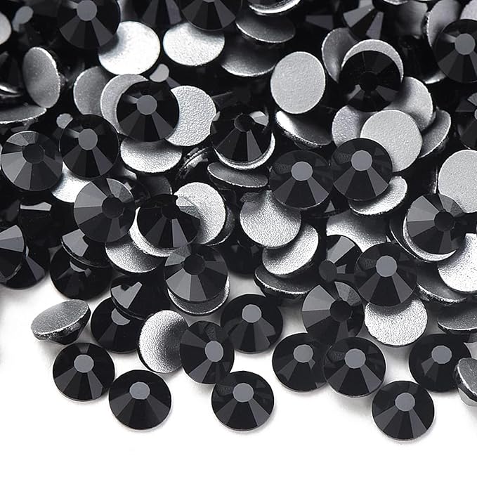 Dowarm 1440 Pieces SS10 Flatback Crystal Rhinestones, 2.8MM for Craft Nails Dance Costumes, Non Hotfix, Jet Black