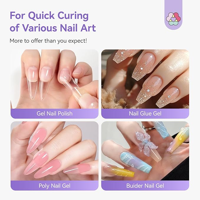 SAVILAND Cordless UV Nail Lamp with Stand: Flash Cure Lamp with 20s/60s Countdown Timer LCD Display 200 mAh Rechargeable LED Nail Light for Gel Nails Polish Rhinestone Decoration DIY Home