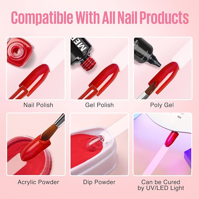 MEFA 100 Pcs Clear Nail Swatch Sticks with Ring and Numbered Tips, False Nail Sample Sticks for Nail Art Polish Color Practice Fan-shaped Display