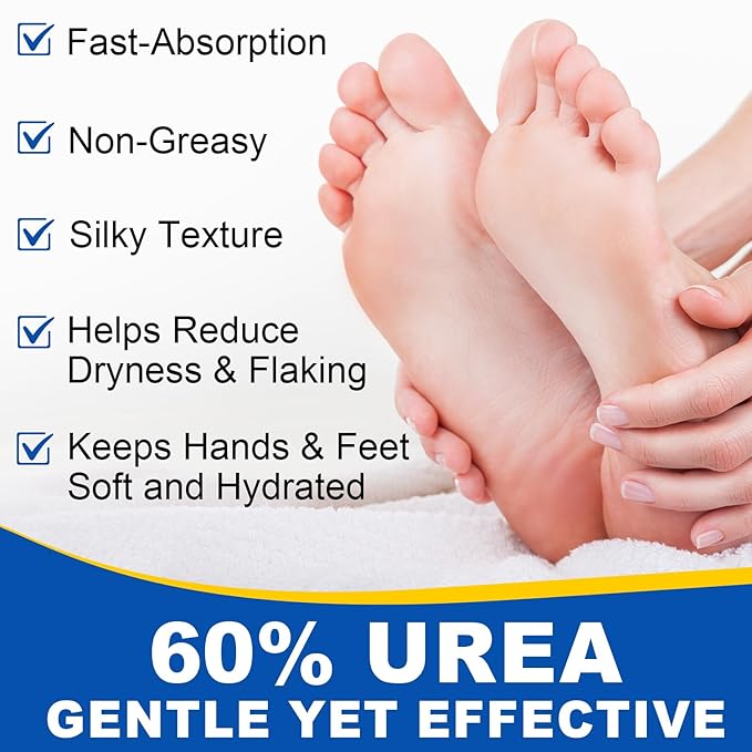 60% Urea with 2% Salicylic Acid Urea Foot Care Stick, Cracked Heel Repair & Deep Moisturizing Treatment for Dry, Rough, Balm for Heels, Elbows, Knees & Hands, Exfoliating Dead Skin, Softening Skin