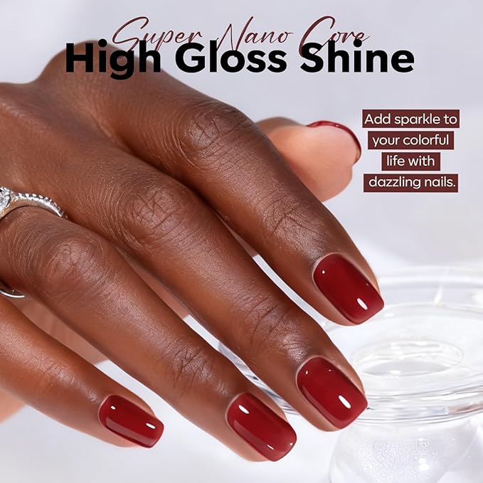 modelones Gel Nail Polish Red Wine Red Nail Polish Sheer Translucent Valentine Gel Polish Nails Soak Off LED Nail Lamp Manicure 15 ML