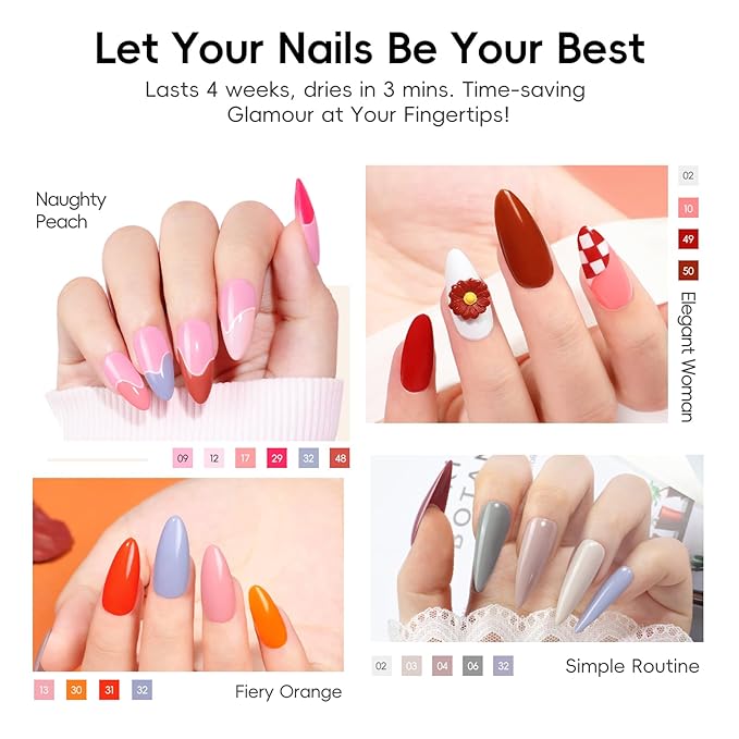 PEACECOLOR 53PC Gel Nail Polish Kit with U V Light and Drill 35 Colors Soak Off Gel Polish with Matte Glitter Glossy Top Base Coat Art Manicure Complete Nail Polish Kit Gifts for Women