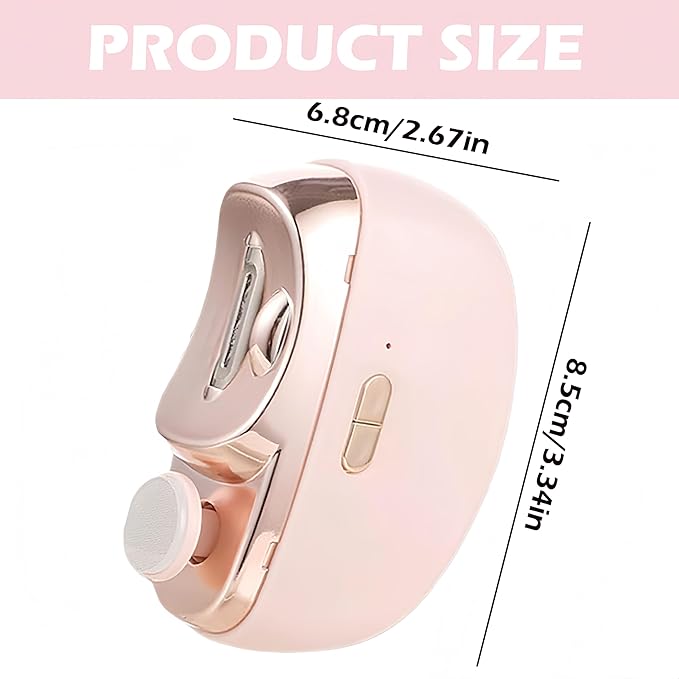 Electric Nail Trimmer Clippers, 3 in1 Automatic Electric Nail Clipper with Polishing for Fingers and Toes with 2 Adjustable Speeds, Electric Toe Nail Cutter for Adults Students Seniors (Pink)