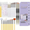 31 Pcs Nail Art Brush Set,Nail Art Brushes,Nail Art Tool Set,Nail Brush Set,Nail Brushes for Nail Art,Drawing Pen for Gel Polish Design Supply-Yellow