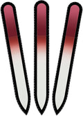 Mont Bleu Rainbow Glass Nail File in Black Pouch - Czech Tempered Glass - Handmade in Bohemia-Czech Republic - Expertly Shape Nails & Enjoy a Smooth Finish