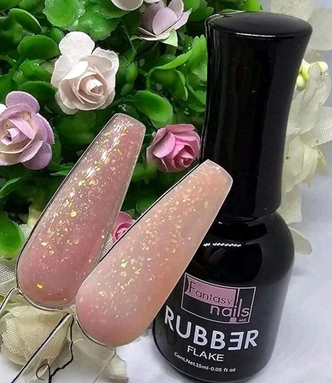 Fantasy Nails Rubber Nail Polish Set, 4 Colors, Crystal Flake Coffee Rose, 0.05 fl oz Each