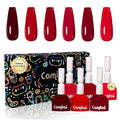 CAMILA ¿ 6pcs 15ml Hema Free Tpo Free Gel Polish Set Deep Cherry Red Color Long Lasting Gel Nail Polish Kit Soak Off Gel Polish Big Bottle Manicure Salon | Crimson color B