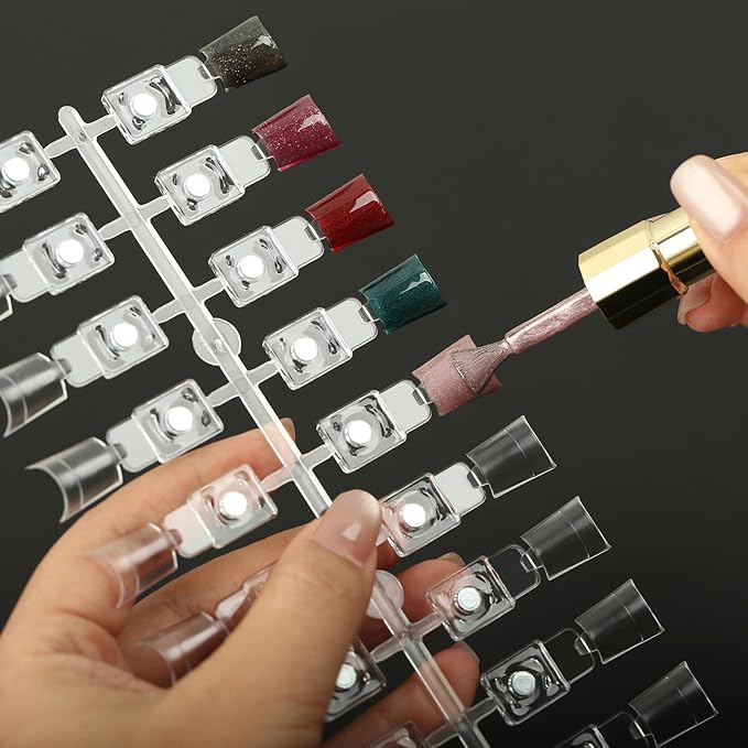 120PCS Magnetic Nail Color Display Tips,Premium Acrylic False Nail Tips for Gel & Regular Polish, Durable, Easy to Color,Perfect for Nail Practice & Professional Use (Magnetic nail tips)
