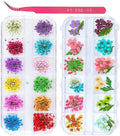 2 Boxes Nail Art Dried Flowers,UNIME 24 Colors Mini Real Natural Flowers Nail Art Supplies 3D Applique Nail Decoration Sticker for Tips Manicure Decor Accessories,Gypsophila