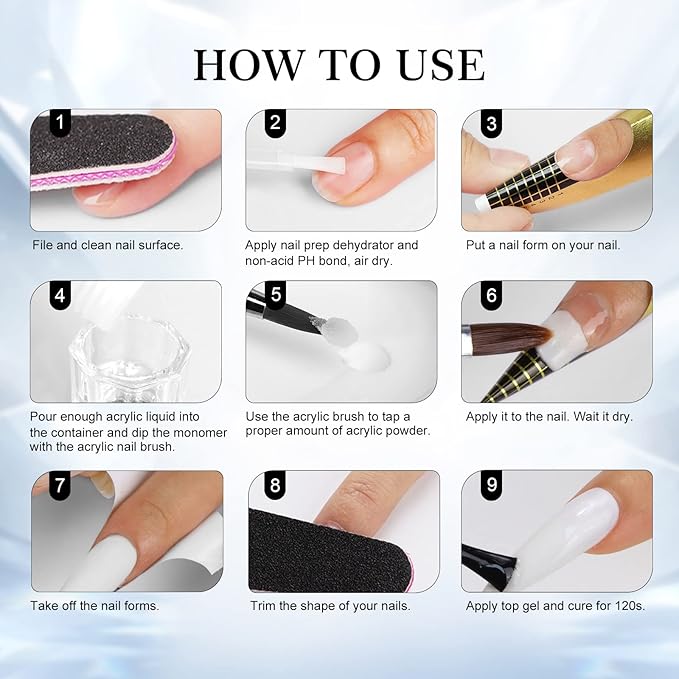 Saviland White Acrylic Nail Powder 5.29OZ/150g Acrylic Powder Large Capacity Professional Nail Art 3D Flowers Carving Nail Extension French Manicure DIY at Home No Nail Lamp Needed
