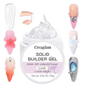 Solid Builder Nail Gel for 3D Sculpting, Nail Extension & Art, Perfect for Chrome Powder, Glitter and Rhinestones - 15g Jar for DIY Home Salon Use